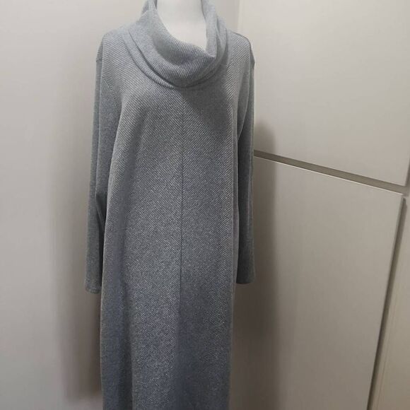 EVRI Light Grey Ribbed Knit Swing Dress, 3XL, NWOT - Picture 4 of 10